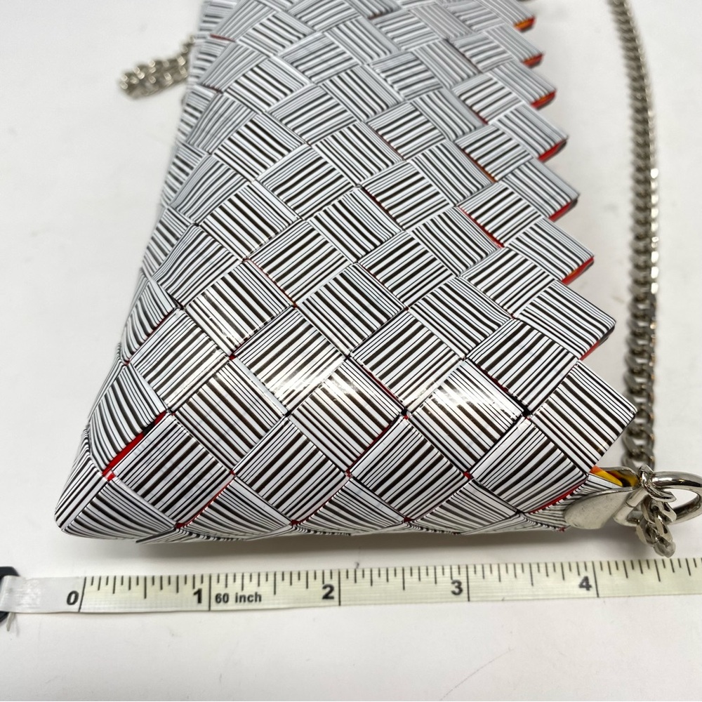 Candy Wrapper Purse with Chain Barcode Red Black White - Picture 11 of 12